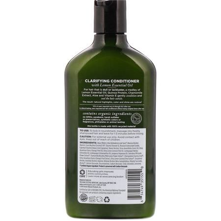 護髮素, 護髮: Avalon Organics, Conditioner, Clarifying Lemon, 11 oz (312 g)