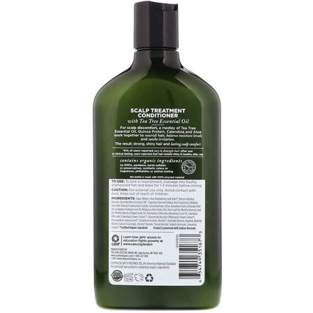 頭皮護理, 頭髮: Avalon Organics, Conditioner, Scalp Treatment, Tea Tree, 11 oz (312 g)