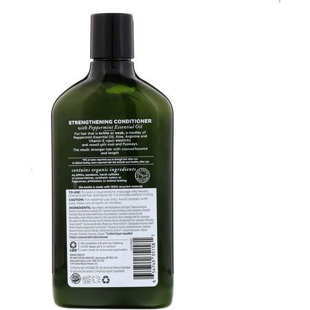護髮素, 護髮: Avalon Organics, Conditioner, Strengthening Peppermint, 11 fl oz (312 ml)