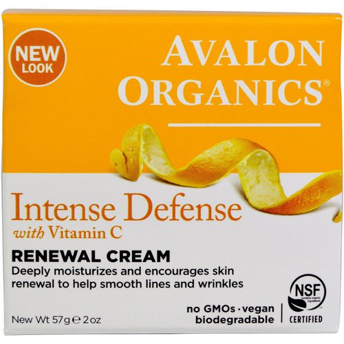 Avalon Organics, Intense Defense, With Vitamin C, Renewal Cream, 2 oz (57 g) Review