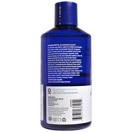 頭皮護理, 頭髮: Avalon Organics, Scalp Normalizing Shampoo, Tea Tree Mint Therapy, 14 fl oz (414 ml)