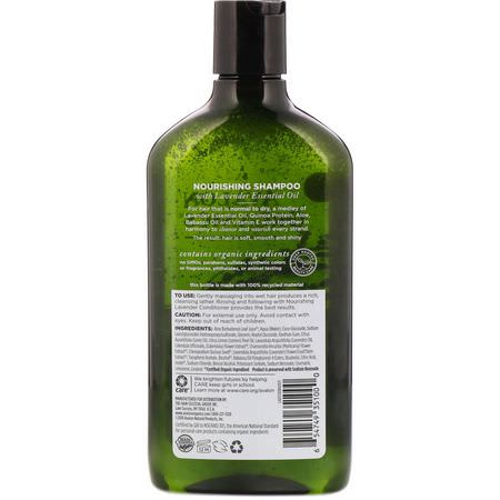 洗髮, 護髮: Avalon Organics, Shampoo, Nourishing, Lavender, 11 fl oz (325 ml)