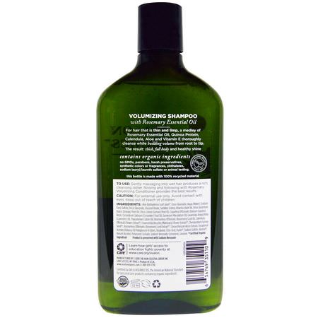 洗髮, 護髮: Avalon Organics, Shampoo, Volumizing, Rosemary, 11 fl oz (325 ml)