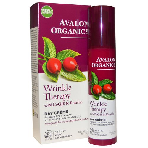 Avalon Organics, Wrinkle Therapy, With CoQ10 & Rosehip, Day Creme, 1.75 oz (50 g) Review