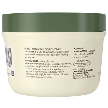 乳液, 浴液: Aveeno, Active Naturals, Daily Moisturizing Body Yogurt, Vanilla and Oats Lotion, 7 oz (198 g)