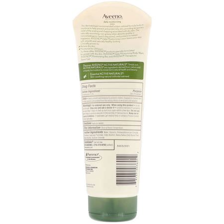 乳液浴: Aveeno, Active Naturals, Daily Moisturizing Lotion, Fragrance Free, 8 oz (227 g)