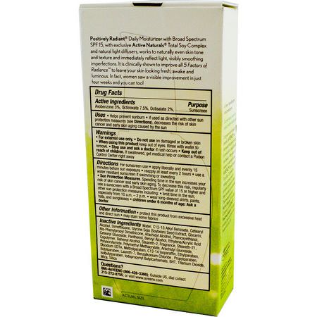 面霜, 面部保濕霜: Aveeno, Active Naturals, Positively Radiant, Daily Moisturizer, with Sunscreen, SPF 15, 4.0 fl oz (120 ml)