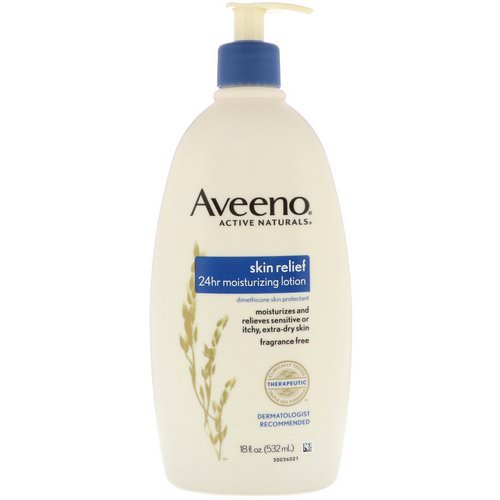 Aveeno, Active Naturals, Skin Relief 24Hr Moisturizing Lotion, Fragrance-Free, 18 fl oz (532 ml) Review