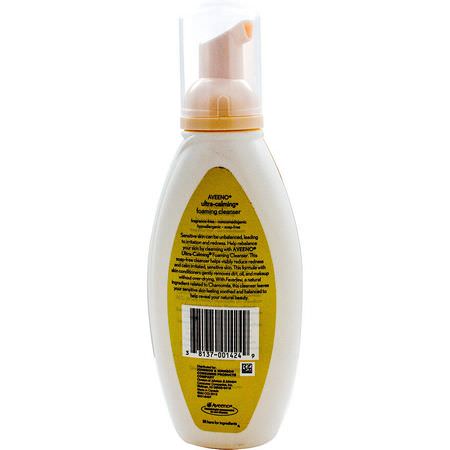清潔劑, 洗面奶: Aveeno, Active Naturals, Ultra-Calming, Foaming Cleanser, Fragrance Free, 6 fl oz (180 ml)