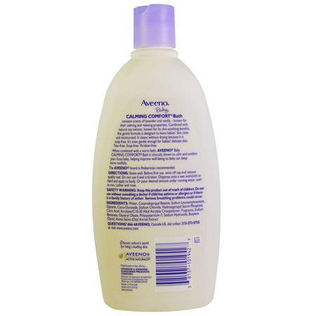 沐浴露, 嬰兒沐浴露: Aveeno, Baby, Calming Comfort Bath, Lavender & Vanilla, 18 fl oz (532 ml)