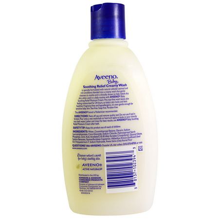 沐浴露, 嬰兒沐浴露: Aveeno, Baby, Soothing Relief Creamy Wash, Fragrance Free, 12 fl oz (354 ml)