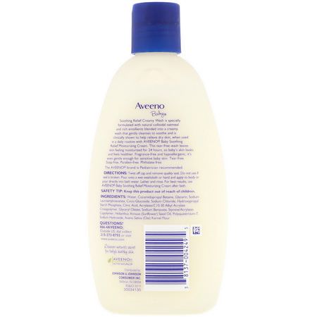 沐浴露, 嬰兒沐浴露: Aveeno, Baby, Soothing Relief Creamy Wash, Fragrance Free, 8 fl oz (236 ml)