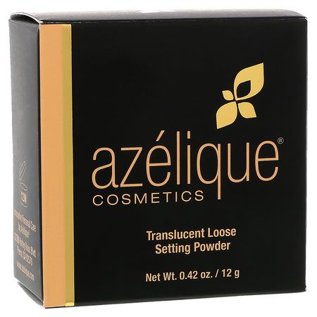 散粉, 臉部: Azelique, Translucent Loose Setting Powder, Cruelty-Free, Certified Vegan, 0.42 oz (12 g)
