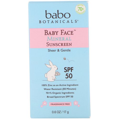 Babo Botanicals, Baby Face, Mineral Sunscreen Stick, SPF 50, 0.6 oz (17 g) Review