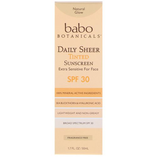 Babo Botanicals, Daily Sheer, Tinted Sunscreen, SPF 30, 1.7 fl oz (50 ml) Review