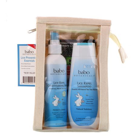 禮品套裝, 預防蝨子: Babo Botanicals, Lice Prevention Essentials Gift Set, 2 Pieces Plus Nit