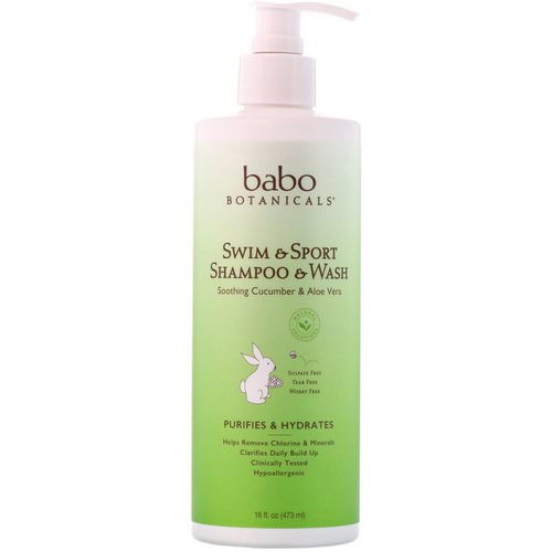 Babo Botanicals, Swim & Sport Shampoo & Wash, Soothing Cucumber & Aloe Vera, 16 fl oz (473 ml) Review