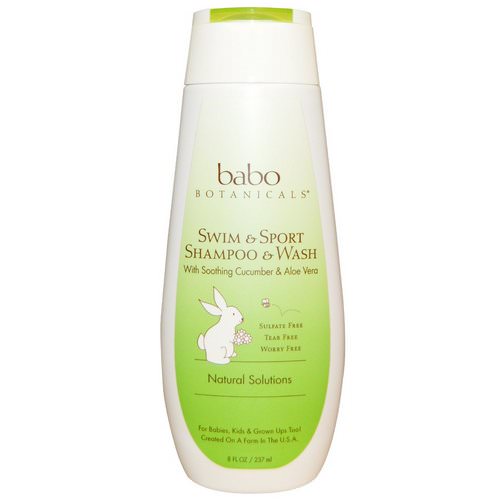 Babo Botanicals, Swim & Sport Shampoo & Wash, with Soothing Cucumber & Aloe Vera, 8 fl oz (237 ml) Review