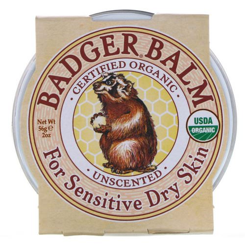 Badger Company, Badger Balm, For Sensitive Dry Skin, Unscented, 2 oz (56 g) Review