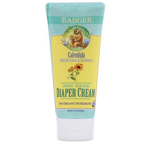 Badger Company, Diaper Cream, Calendula with Beeswax & Sunflower, 2.9 fl oz (87 ml) Review