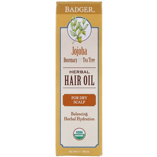 Badger Company, Herbal Hair Oil, Jojoba Rosemary & Tea Tree, 2 fl oz (59.1 ml) Review