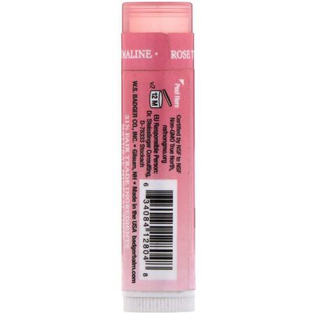 有色, 潤唇膏: Badger Company, Mineral Lip Tint, Rose Tourmaline, .15 oz (4.2 g)