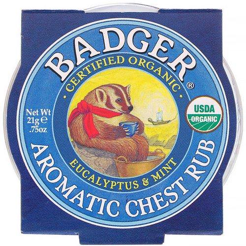 Badger Company, Organic, Aromatic Chest Rub, Eucalyptus & Mint, .75 oz (21 g) Review