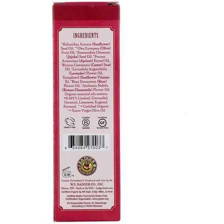 油脂, 磨砂膏: Badger Company, Organic, Face Cleansing Oil, Damascus Rose, For Dry/Delicate Skin, 2 fl oz (59.1 ml)
