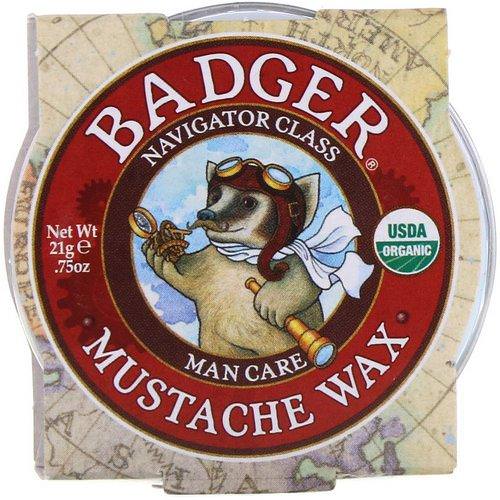 Badger Company, Organic Mustache Wax, Man Care, .75 oz (21 g) Review