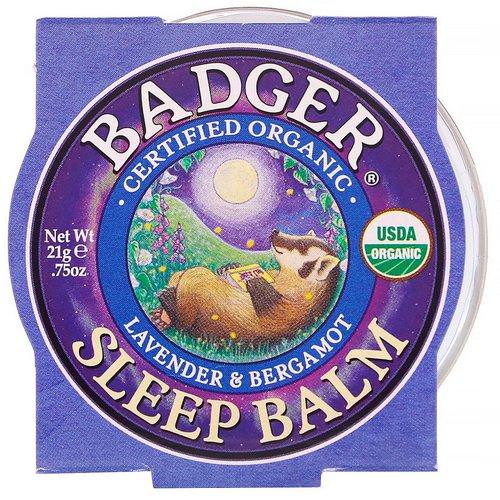 Badger Company, Organic, Sleep Balm, Lavender & Bergamot, .75 oz (21 g) Review