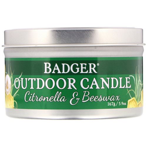 Badger Company, Outdoor Candle, Citronella & Beeswax, 5.9 oz (167 g) Review