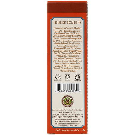 頭皮護理, 頭髮護理: Badger Company, Seabuckthorn Hair Oil, Apricot & Pomegranate, 2 fl oz (59.1 ml)