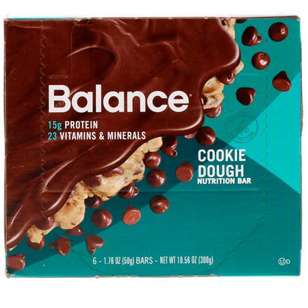 營養棒: Balance Bar, Nutrition Bar, Cookie Dough, 6 Bars, 1.76 oz (50 g) Each