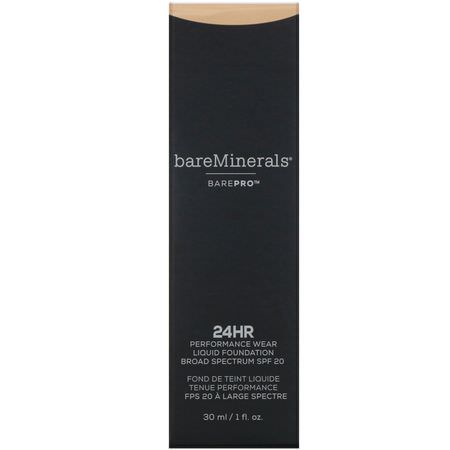 基礎, 臉部: Bare Minerals, BAREPRO, Performance Wear, Liquid Foundation, SPF 20, Light Natural 09, 1 fl oz (30 ml)