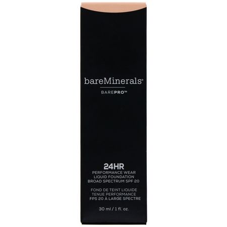 基礎, 臉部: Bare Minerals, BAREPRO, Performance Wear, Liquid Foundation, SPF 20, Sateen 05, 1 fl oz (30 ml)