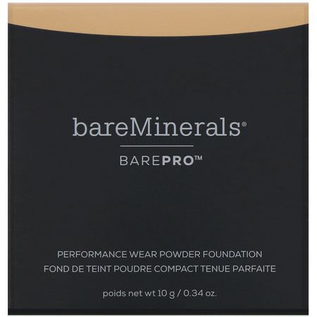 基礎, 臉部: Bare Minerals, BAREPRO, Performance Wear Powder Foundation, Sandalwood 15, 0.34 oz (10 g)