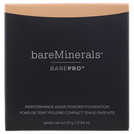 基礎, 臉部: Bare Minerals, BAREPRO, Performance Wear Powder Foundation, Warm Natural 12, 0.34 oz (10 g)