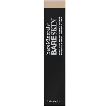 遮瑕膏, 臉部: Bare Minerals, BARESKIN, Complete Coverage Serum Concealer, Medium Golden, 0.20 fl oz (6 ml)