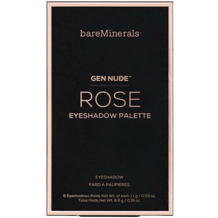 化妝禮品, 眼影: Bare Minerals, GEN NUDE, Eyeshadow Palette, Rose, 0.18 oz (6.6 g)