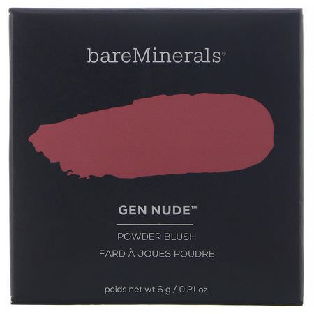 腮紅, 臉部: Bare Minerals, Gen Nude Powder Blush, You Had Me At Merlot, 0.21 oz (6 g)