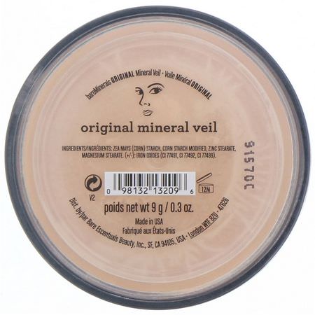定型噴霧, 粉末: Bare Minerals, Mineral Veil, Finishing Powder, Original, 0.3 oz (9 g)