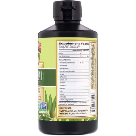 抗氧化劑, 抗氧化劑: Barlean's, Olive Leaf Complex, Natural Olive Leaf Flavor, 16 oz (454 g)