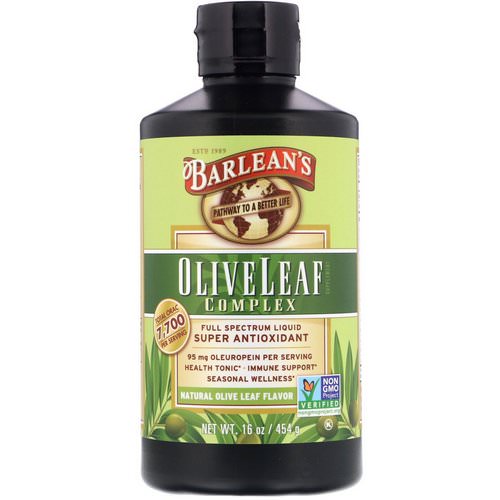 Barlean's, Olive Leaf Complex, Natural Olive Leaf Flavor, 16 oz (454 g) Review