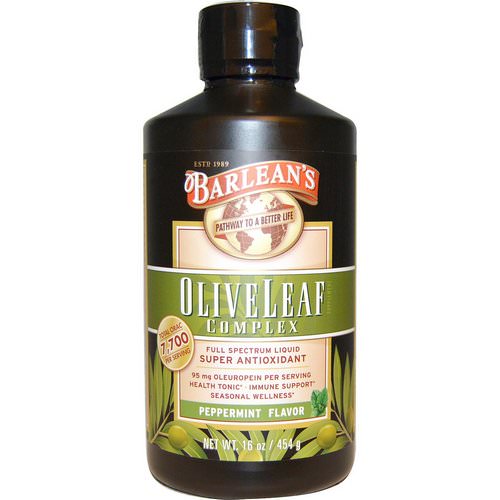 Barlean's, Olive Leaf Complex, Peppermint Flavor, 16 oz (454 g) Review