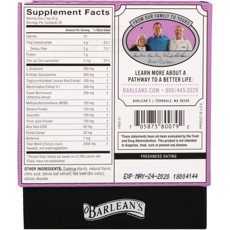 腸, 消化: Barlean's, Platinum Intestinal Repair, Mixed Berry Flavor, 6.35 oz (180 g)