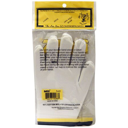 護手霜, 浴: Bass Brushes, Moisturizing Gloves, White, 1 Pair