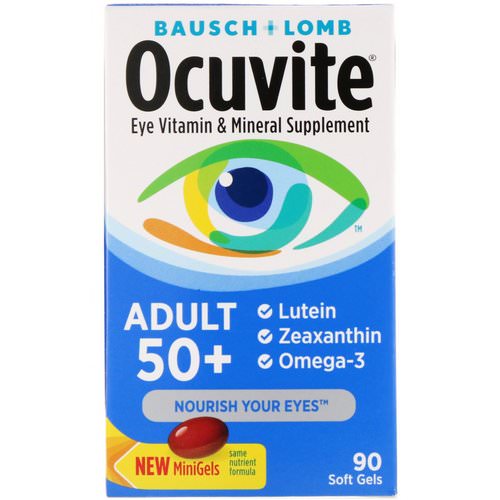 Bausch & Lomb, Ocuvite, Adult 50+, Eye Vitamin & Mineral Supplement, 90 Soft Gels Review
