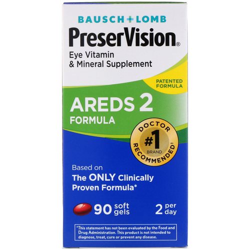 Bausch & Lomb, PreserVision, AREDS 2 Formula, 90 Soft Gels Review