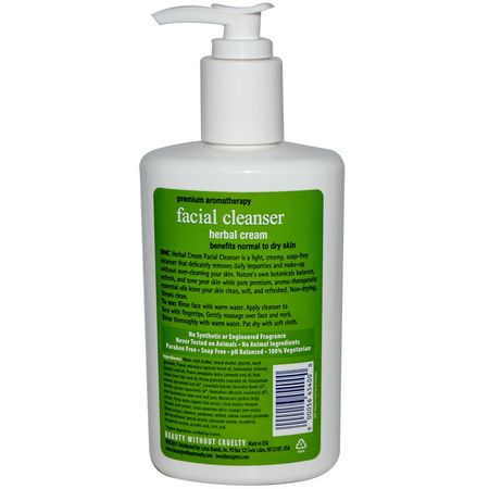 清潔劑, 洗面奶: Beauty Without Cruelty, Facial Cleanser, Herbal Cream, 8.5 fl oz (250 ml)