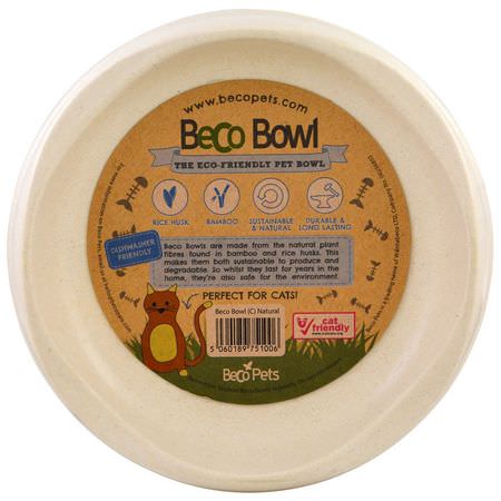 餵食器, 寵物碗: Beco Pets, Eco-Friendly Cat Bowl, Natural, 1 Bowl